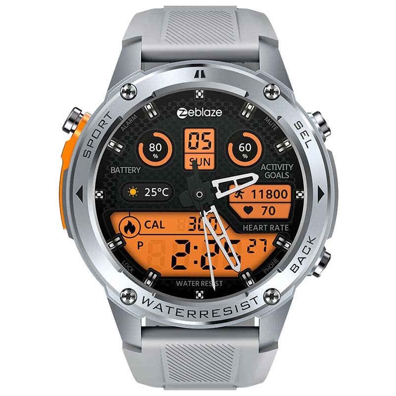 Zeblaze Stratos 2 Ultra - MIL-STD-810H - 10 ATM - Reloj inteligente - Plata