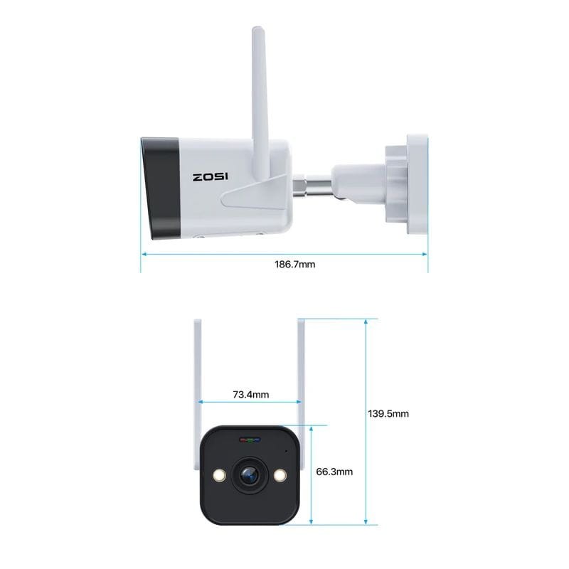 ZOSI C188 4MP 2.5K Visión nocturna a color Audio bidireccional WiFi IP66 IA Blanco - Cámara de seguridad IP - Ítem6