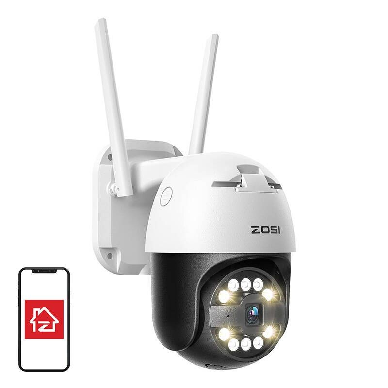 ZOSI C296 8MP 3K WiFi P/T PoE IP66 Blanco + Tarjeta microSD 32GB - Cámara de seguridad IP - Ítem1