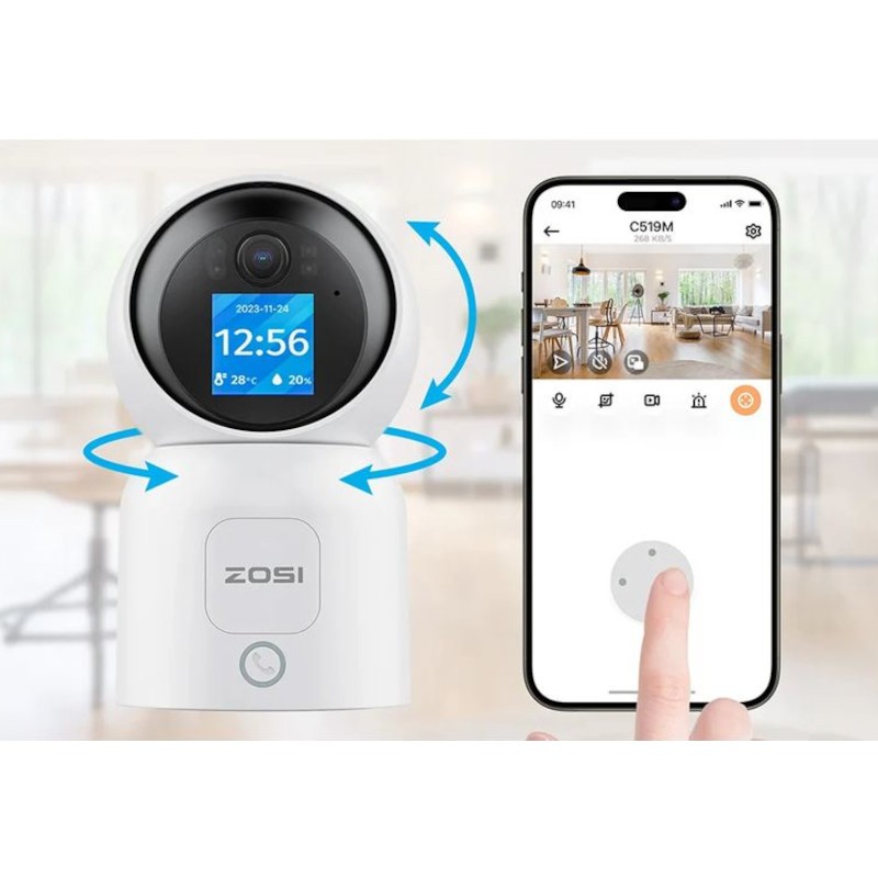 ZOSI C519M 4 MPx 2.5K P/T WiFi Dual Detección de movimiento Pantalla Blanco - Cámara de seguridad IP - Ítem7